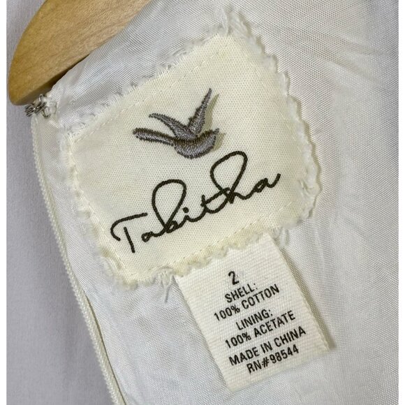 Tabitha by Anthropologie Mod Circle Shift Dress | Cream-Blue-Olive | SiZE 2 - Picture 3 of 3